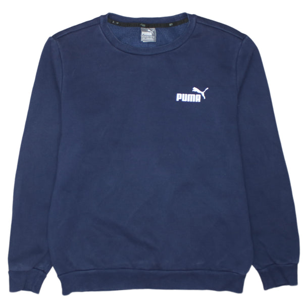 Puma 90's Lightweight Crew Neck Sweatshirt Small Navy Blue