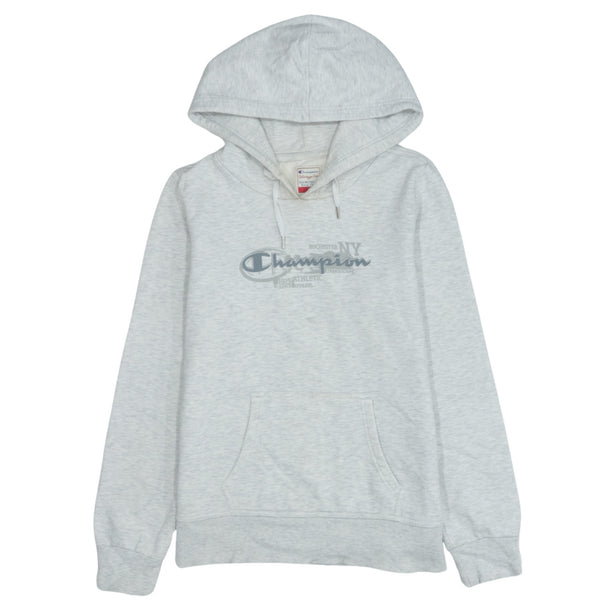 Champion 90's Grey Spellout Pullover Hoodie - Men's Medium