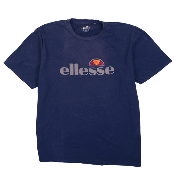 Ellesse 90's Spellout Short Sleeves T Shirt XXLarge (2XL) Navy Blue