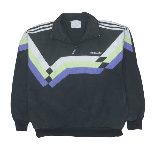 Adidas 90's Heavyweight Quarter Zip Sweatshirt Large  Black