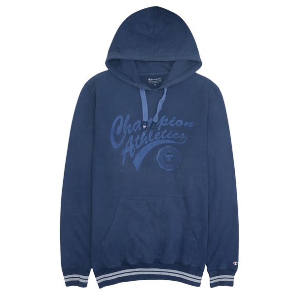 Champion Vintage 90s XLarge Navy Blue Spellout Pullover Hoodie Men