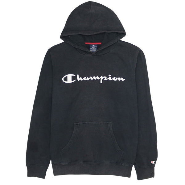 Champion 90's Black Spellout Hoodie Vintage Small