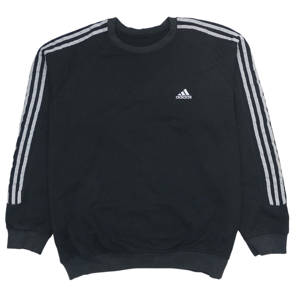 Adidas 90's Striped Sleeve Crew Neck Sweatshirt XXLarge  Black