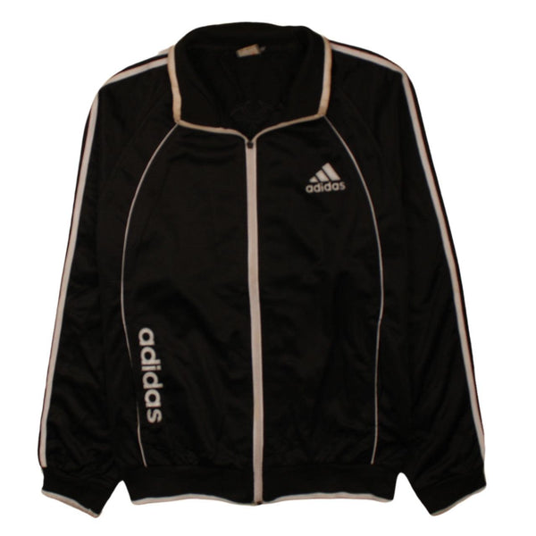 Adidas 90's Black Striped Sleeve Full Zip Sweatshirt 3XL XXXLarge