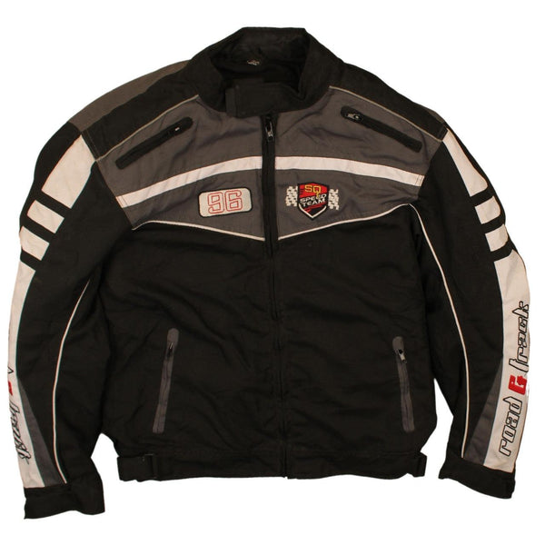 Active 90's Motorcycle Jacket Full Zip Up Windbreaker Small (missing sizing label) Black