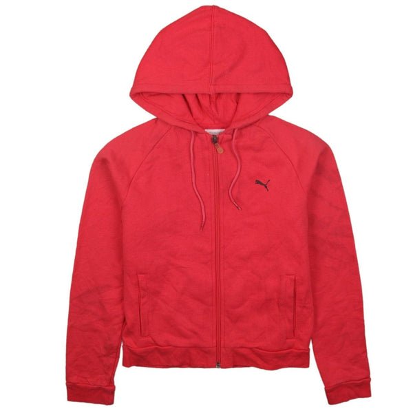 Puma Women's 90s Pink Zip Up Hoodie Small Sportswear B Grade Stains