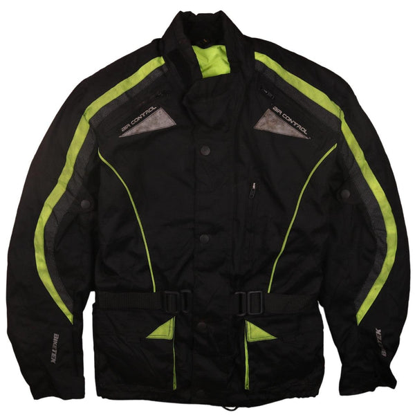 Vintage 90's Active Black Heavyweight Windbreaker Motorcycle Jacket L