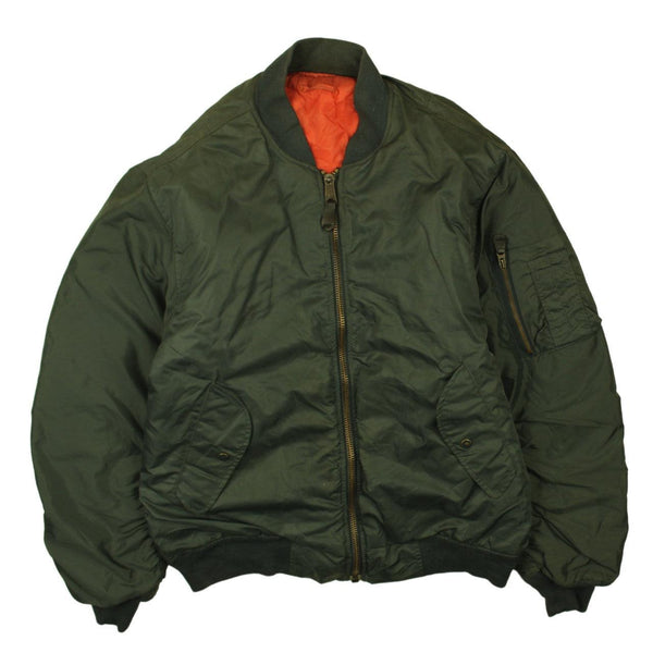 Active 90's Plain Full Zip Up Windbreaker Large (missing sizing label) Green