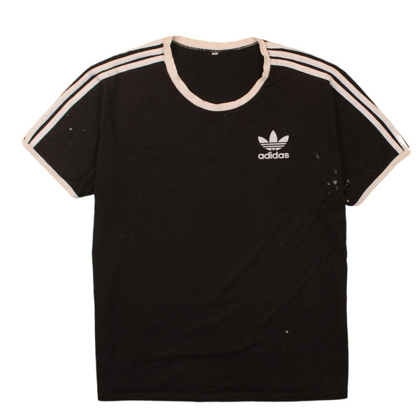 Adidas Vintage 90's Black Crew Neck Tee XLarge (Missing Size Label) T-Shirt