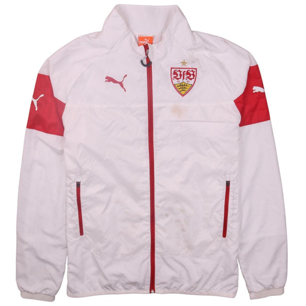 Puma 90's Lightweight White Windbreaker Medium, Full Zip Jacket