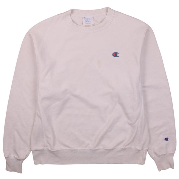 Champion 90's Vintage White Heavyweight Crew Neck Sweatshirt Men Medium