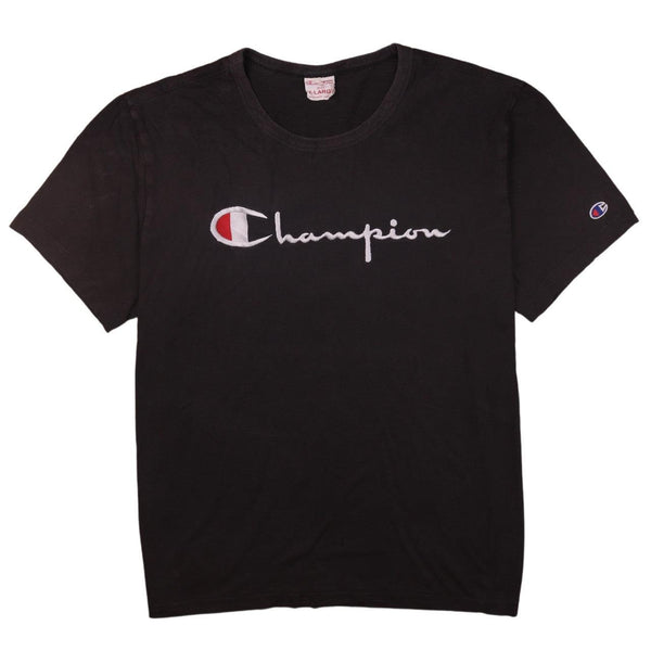 Champion 90's Spellout Short Sleeves T Shirt XLarge Black