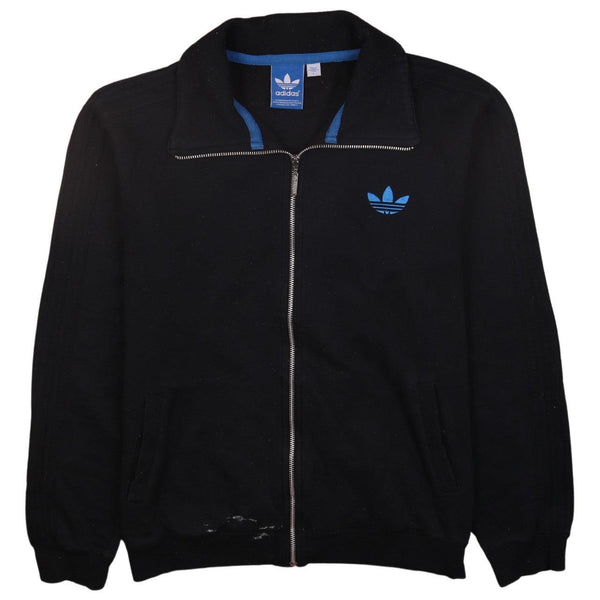 Adidas 90's Heavyweight Full Zip Up Sweatshirt Large Black