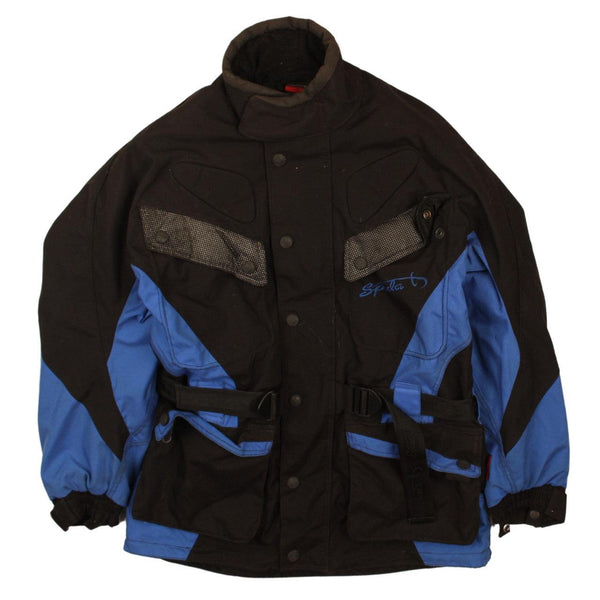 Active 90's Men's Small Black Heavyweight Button Up Windbreaker