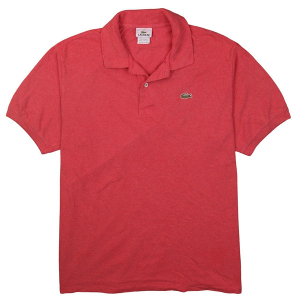 Lacoste 90's Short Sleeves Quater Button Polo Shirt XLarge (missing sizing label) Pink