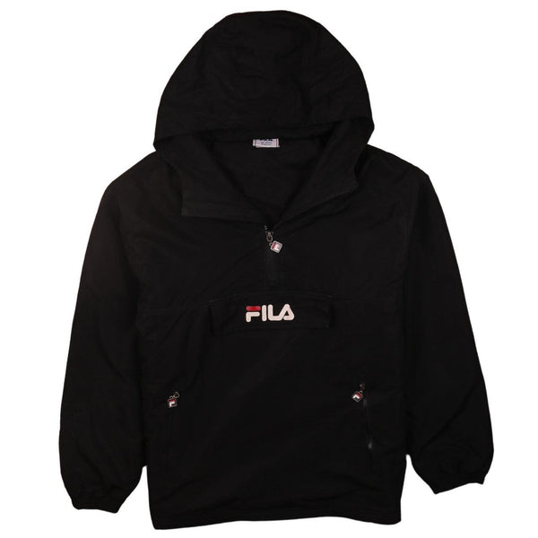 Fila 90's Hooded Quarter Zip Windbreaker Large (missing sizing label) Black