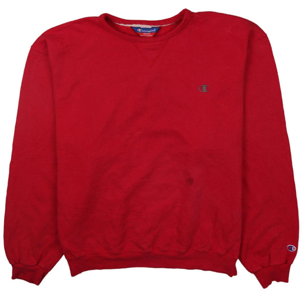 Champion 90's Red Heavyweight Men's Crew Neck Sweatshirt Large