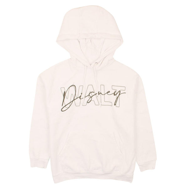 Vintage Disney 90's XSmall Women's White Hoodie w/ Drawstring Pockets