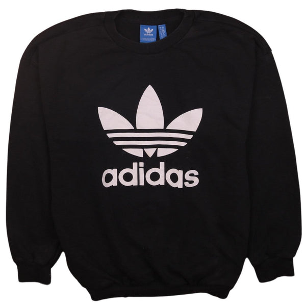 Adidas 90's Black Spellout Crew Neck Sweatshirt XS Small Vintage