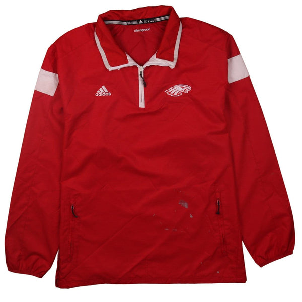 Adidas Men's 90's Vintage Red Windbreaker XL Quarter Zip Jacket