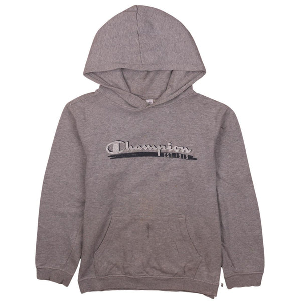 Champion Vintage 90's Grey Spellout Pullover Hoodie Women L