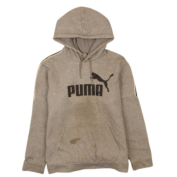 Puma 90's Men's Medium Grey Spellout Pullover Hoodie Vintage Style