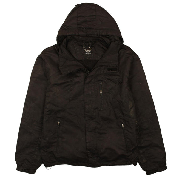 Umbro 90's XLarge Hooded Full Zip Black Windbreaker