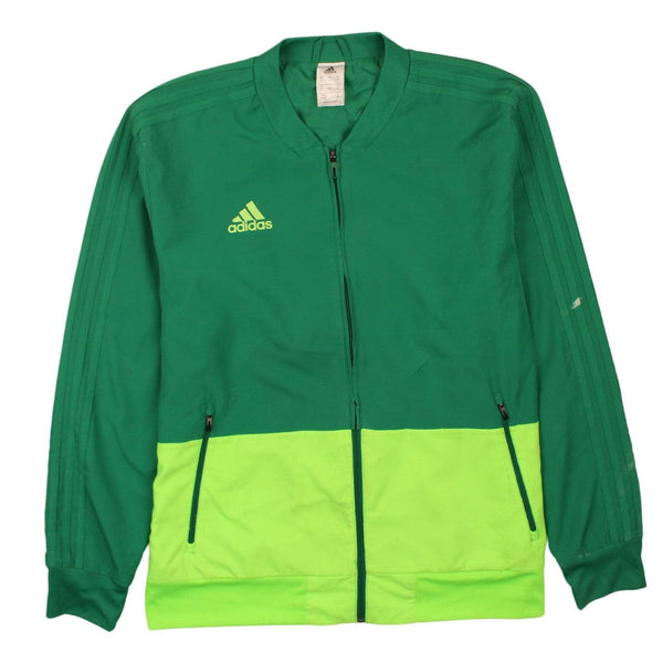Adidas 90's Striped Sleeves Full Zip Up Workwear Jacket XLarge Green