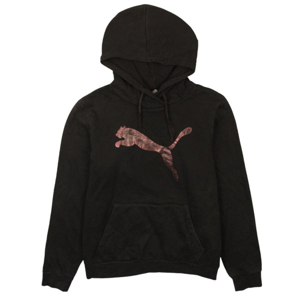 Puma Vintage 90's Black Spellout Pullover Hoodie Size Large