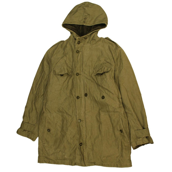 Vintage 90's Active Green Hooded Button Up Windbreaker Coat Large
