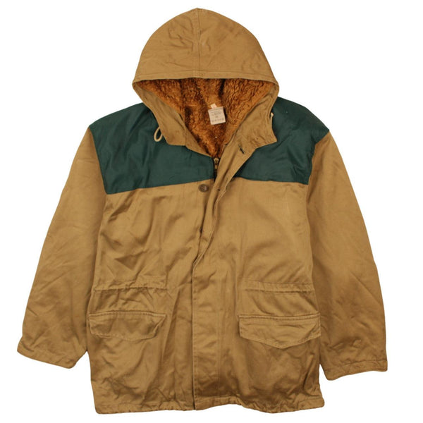 Vintage 90's Khaki Green Hooded Windbreaker - Large Active Brand