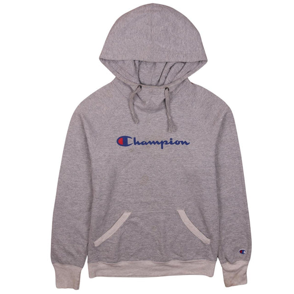 Champion 90's Vintage Grey Spellout Pullover Hoodie Men's Small