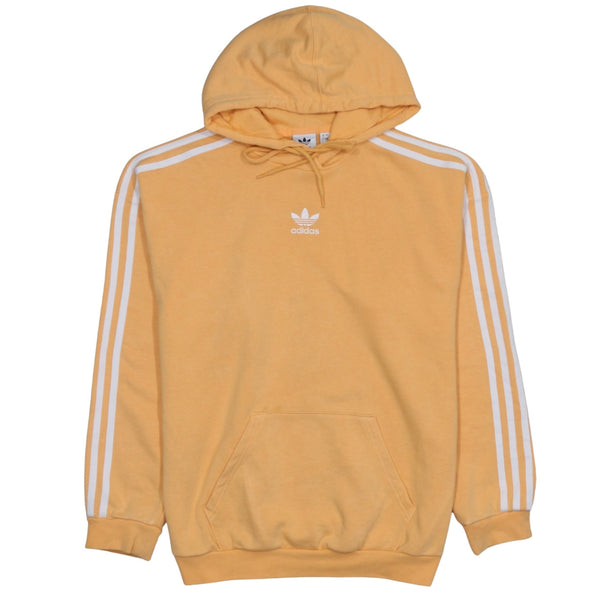 Adidas 90's Striped Sleeve Pullover Hoodie Medium  Orange