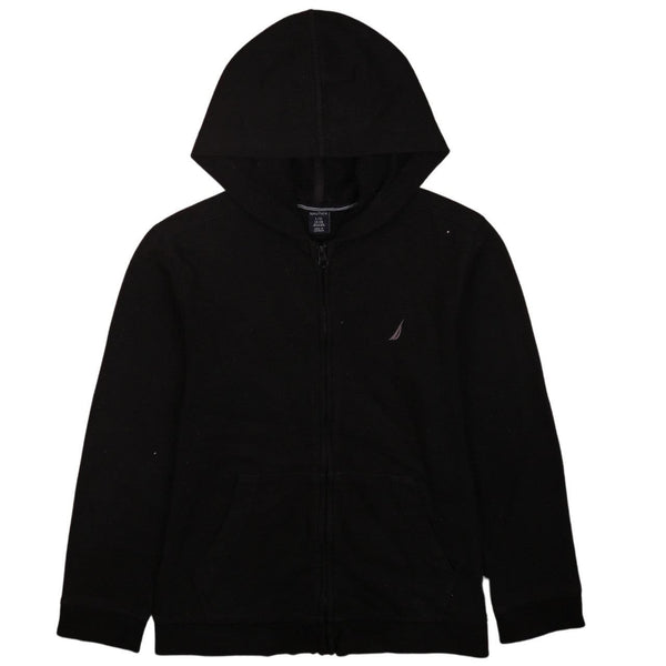 Nautica 90's Vintage Large Black Hoodie, Full Zip & Drawstring