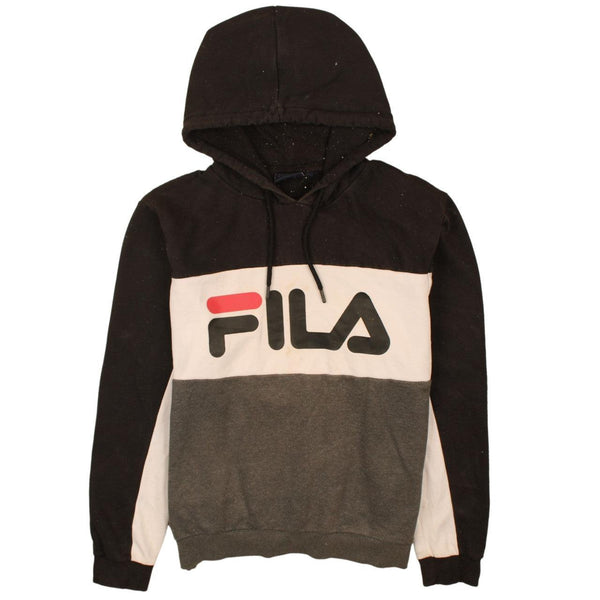 Fila 90's Spellout Pullover Hoodie Large Black