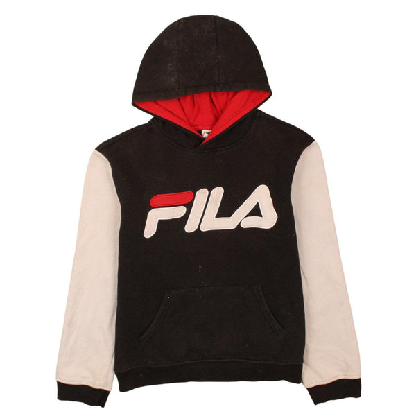 Fila 90's Black Spellout Pullover Hoodie Women's XXLarge 2XL