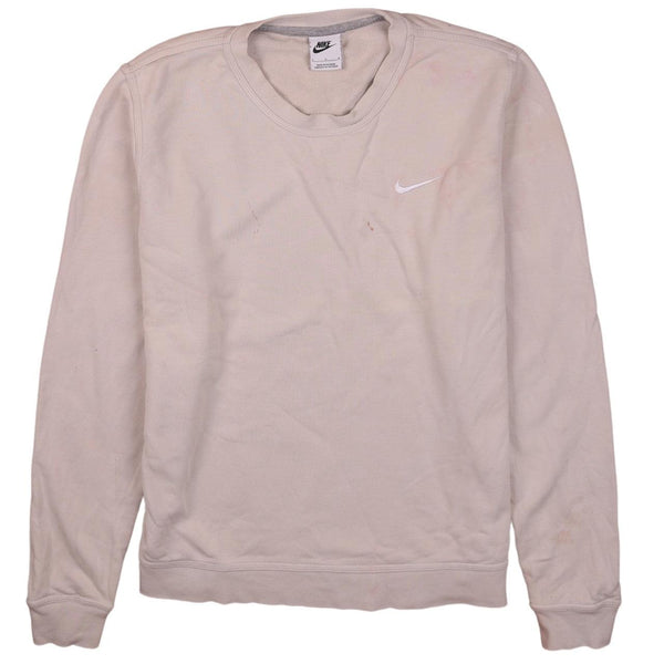 Authentic Nike 90's Beige Cream Swoosh Crew Neck Sweatshirt Size Large