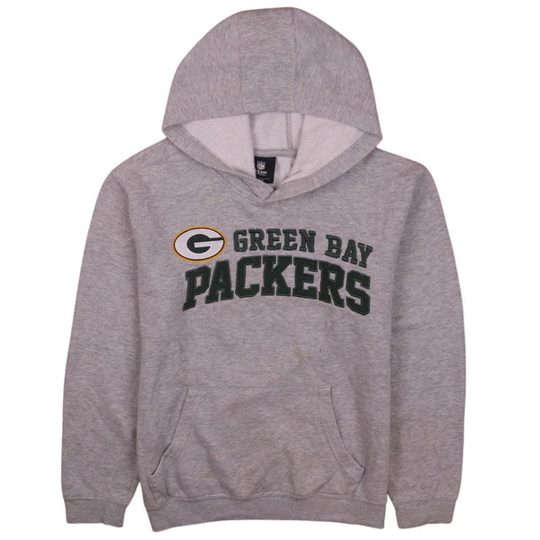 Vintage 90's Grey Green Bay Packers Pullover Hoodie Small NFL Fan Gear