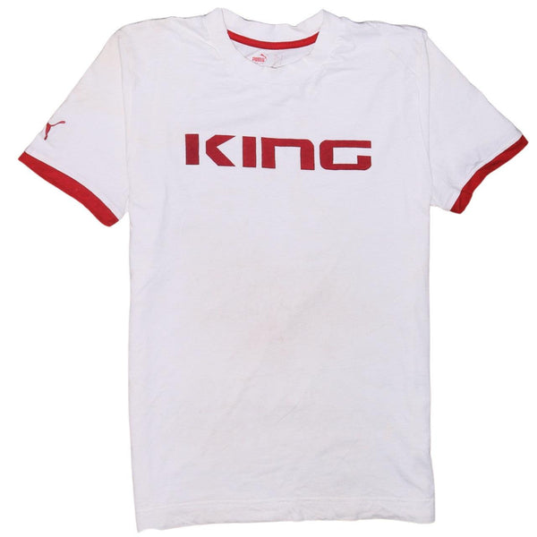 Puma 90's King Crew Neck T-Shirt Small White Retro Streetwear Top