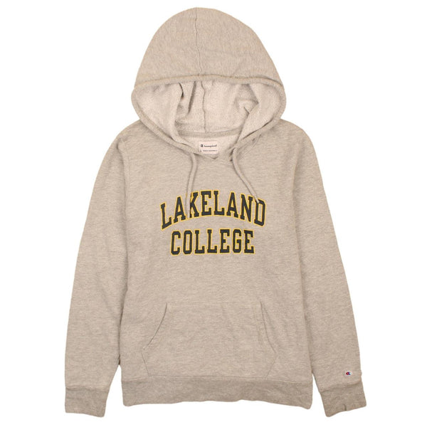 Vintage Champion Women's Large Grey Lakeland College Pullover Hoodie