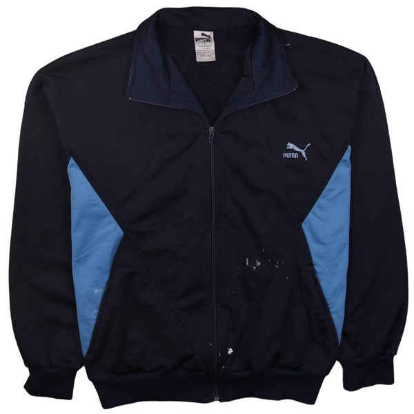 Puma 90's Vintage Navy Blue Zip Up Sweatshirt XLarge - Classic Retro