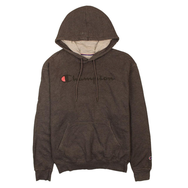 Champion 90s Vintage Spellout Pullover Hoodie Grey Men's Medium