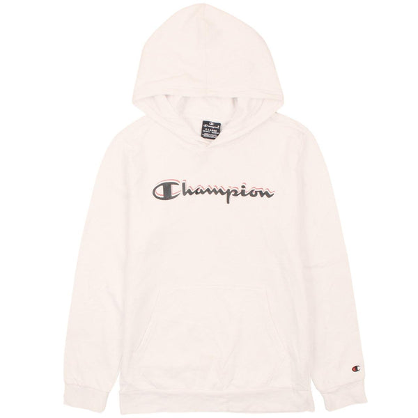 Champion 90's Spellout White Pullover Hoodie Women's XLarge Vintage