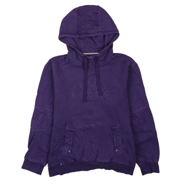 Adidas Vintage 90's Spellout Purple Hoodie, Men's Small