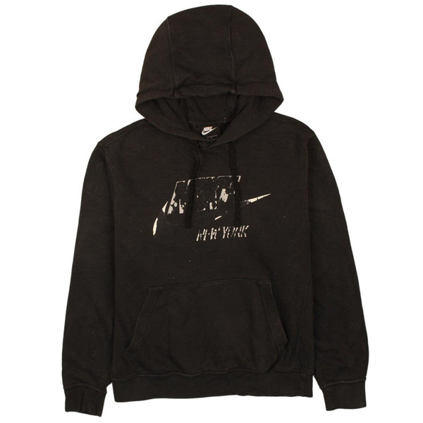 Nike 90's Black Center Middle Swoosh Pullover Hoodie Men's Small