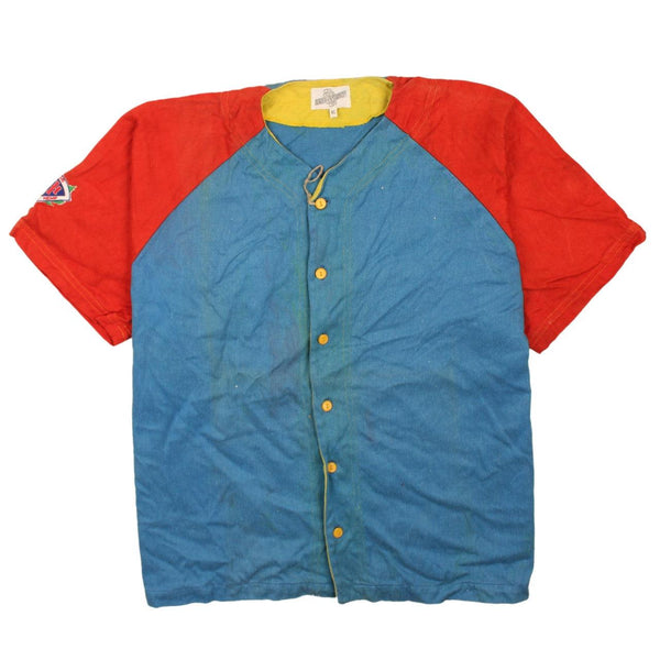 Vintage 90's Blue Button Up T-Shirt Men's XLarge Short Sleeves Active