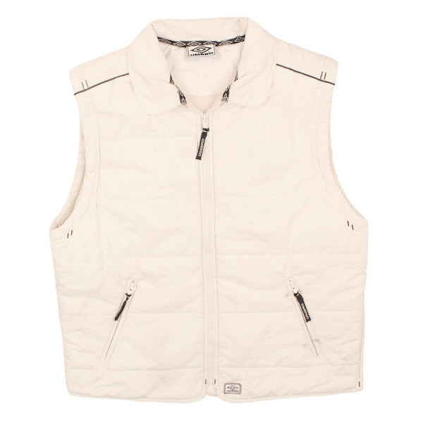Umbro 90's Vest Sleeveless Full Zip Up Gilet Large White