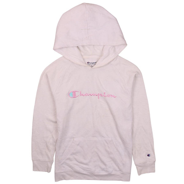 Champion 90's Vintage White Spellout Pullover Hoodie Women's XL
