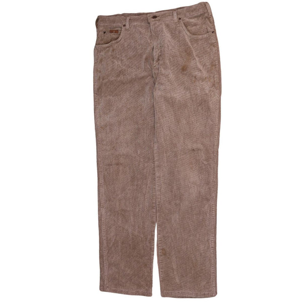 Wrangler Men's 90's Baggy Straight Leg Pants Trousers 36 Brown Vintage