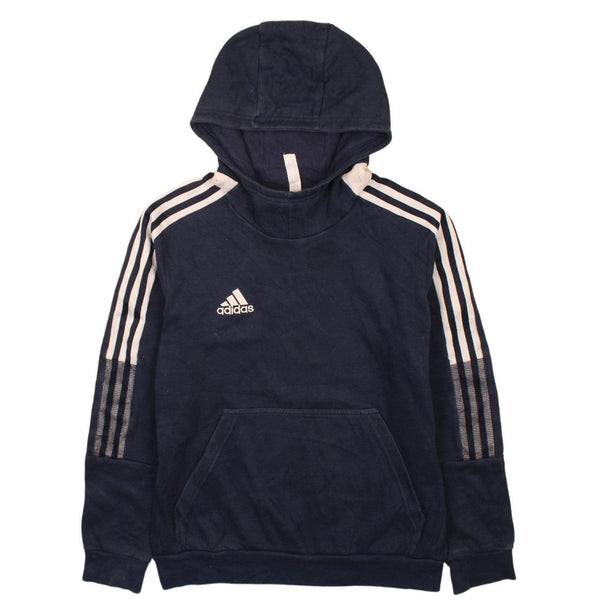 Adidas 90s Vintage Navy Blue Hoodie Large | Drawstring Pullover